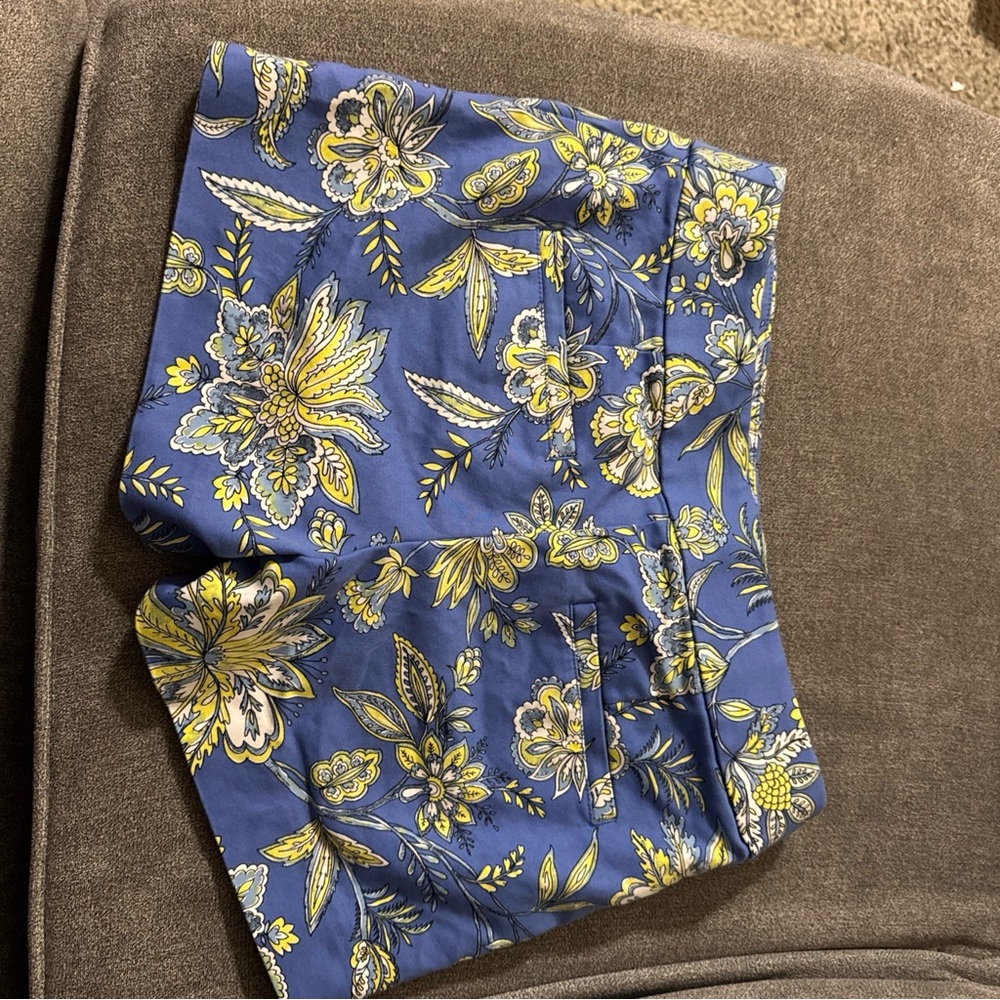 LOFT Floral Blue and Yellow Shorts EUC - Picture 2 of 4